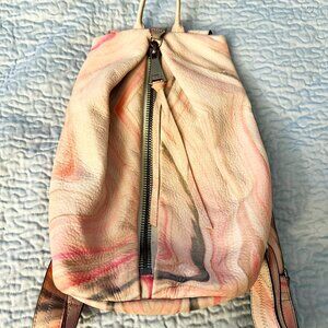 RARE Color Aimee Kestenberg Tamitha Leather Backpack (pink & gray tie dye)